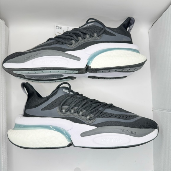 adidas AlphaBoost V1 Black Grey White Men Road Running Sports Shoes HP2758 - Picture 6 of 13